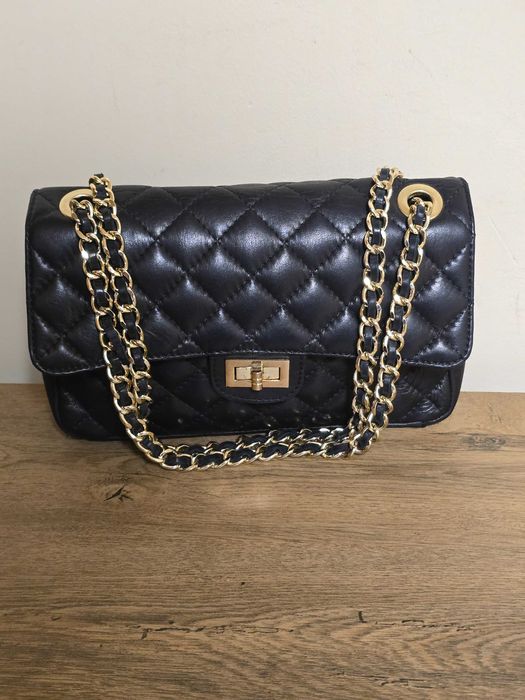 Италианска дамска чанта от естествена кожа