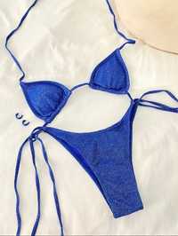 Costum de baie Royal Blue cu argintiu S doua piese