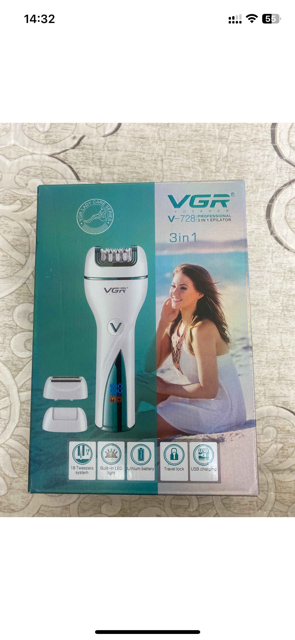 Беспроводной эпилятор VGR 728 3 в 1