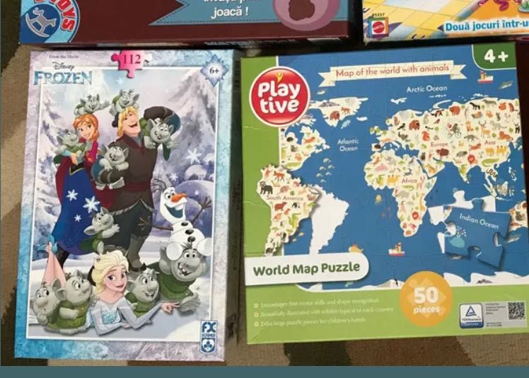 Alfabet de lemn , puzzle spuma eva Smart Game, Frozen, harta lumii