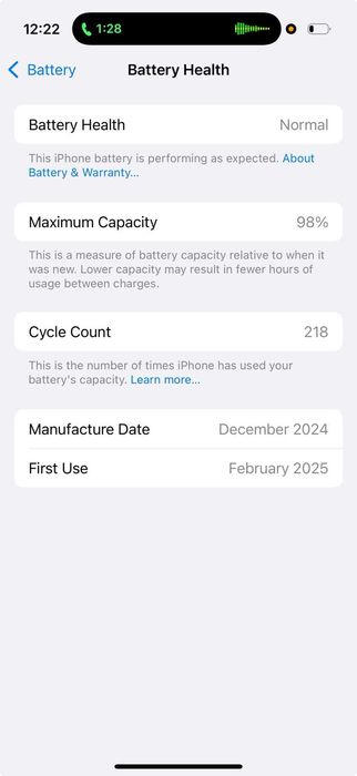 iPhone 16 pro 128 GB, black titanium, в гаранция,
1650 лв.
