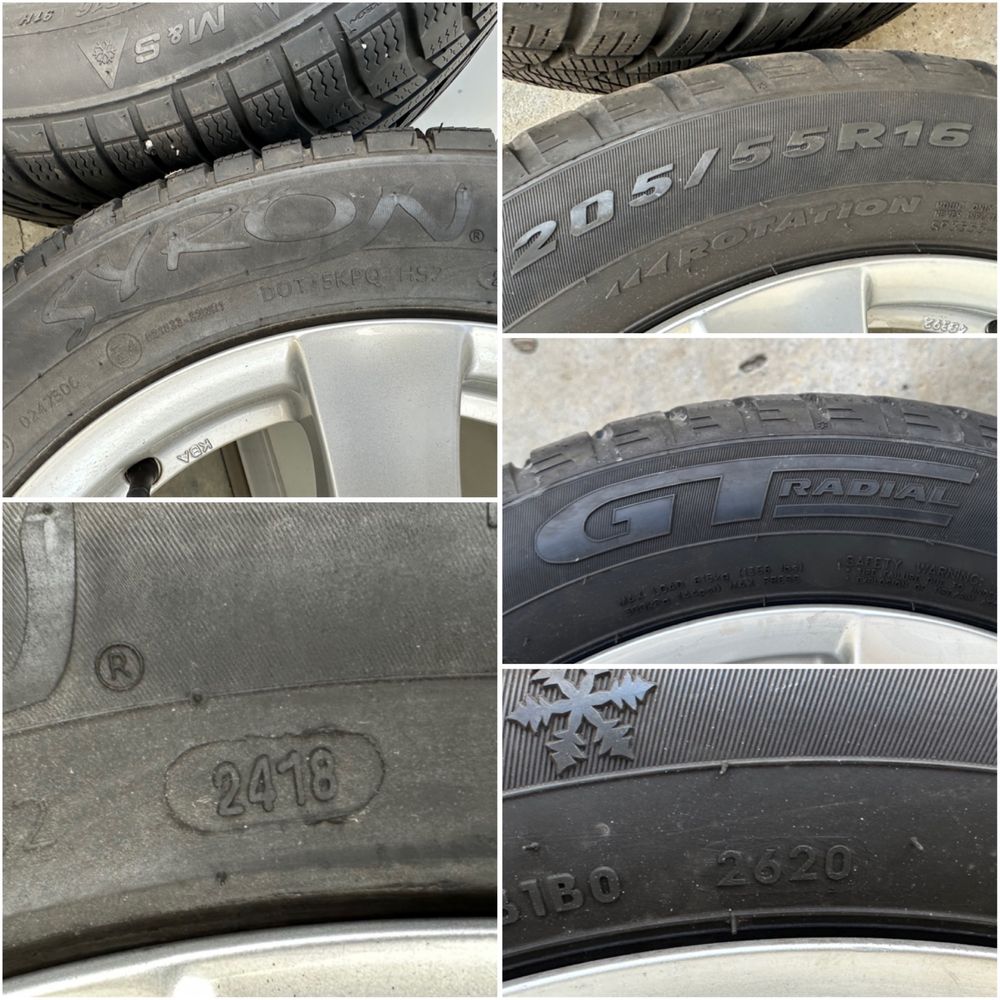 Roti (jante Borbet 5x112 + anvelope iarna 205/55 R16) Volkswagen