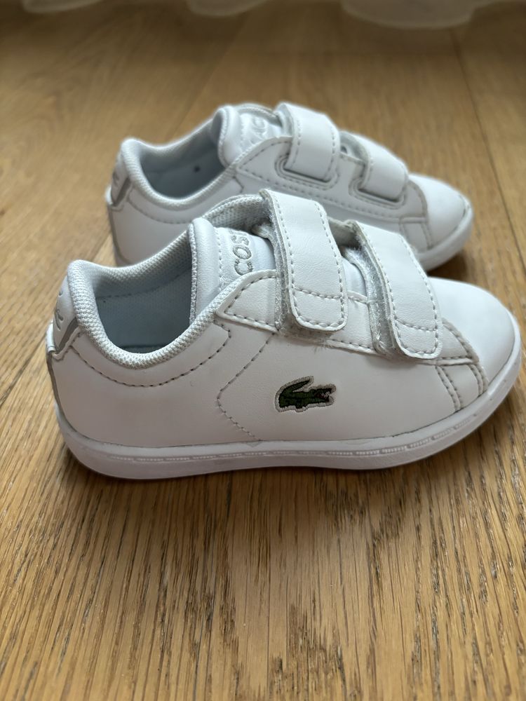 Детски бели кожени кецове lacoste