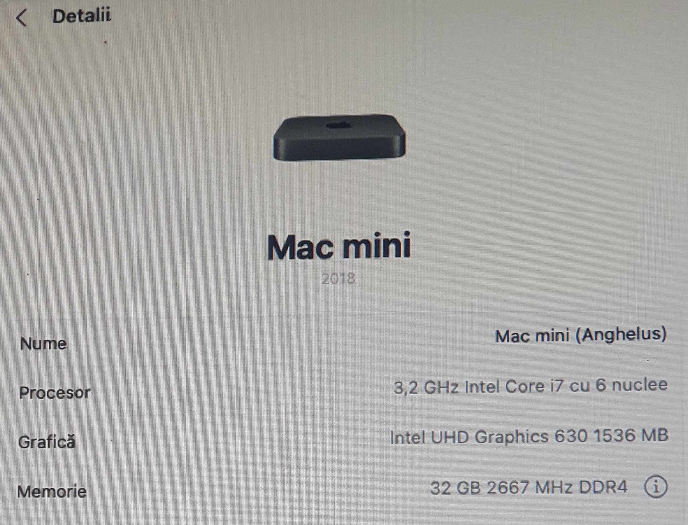 Mac Mini i7 3.2x6nuclee-32gb ram-ssd 500gb