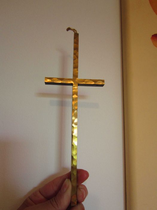 rar Cruce Crucifix handmade bronz vintage Germania 1960