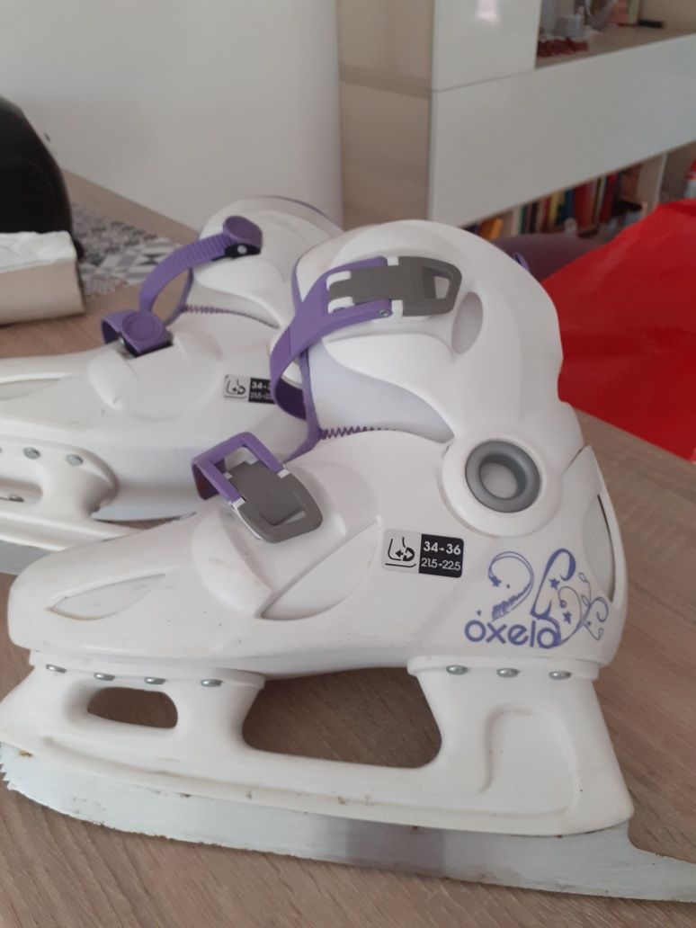 Patine ghiață albe pt fete