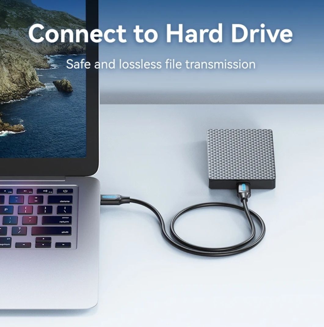 Кабел Vention, USB3.0 Мъжко - Мъжко, 1m, Сив, 5 Gb/s