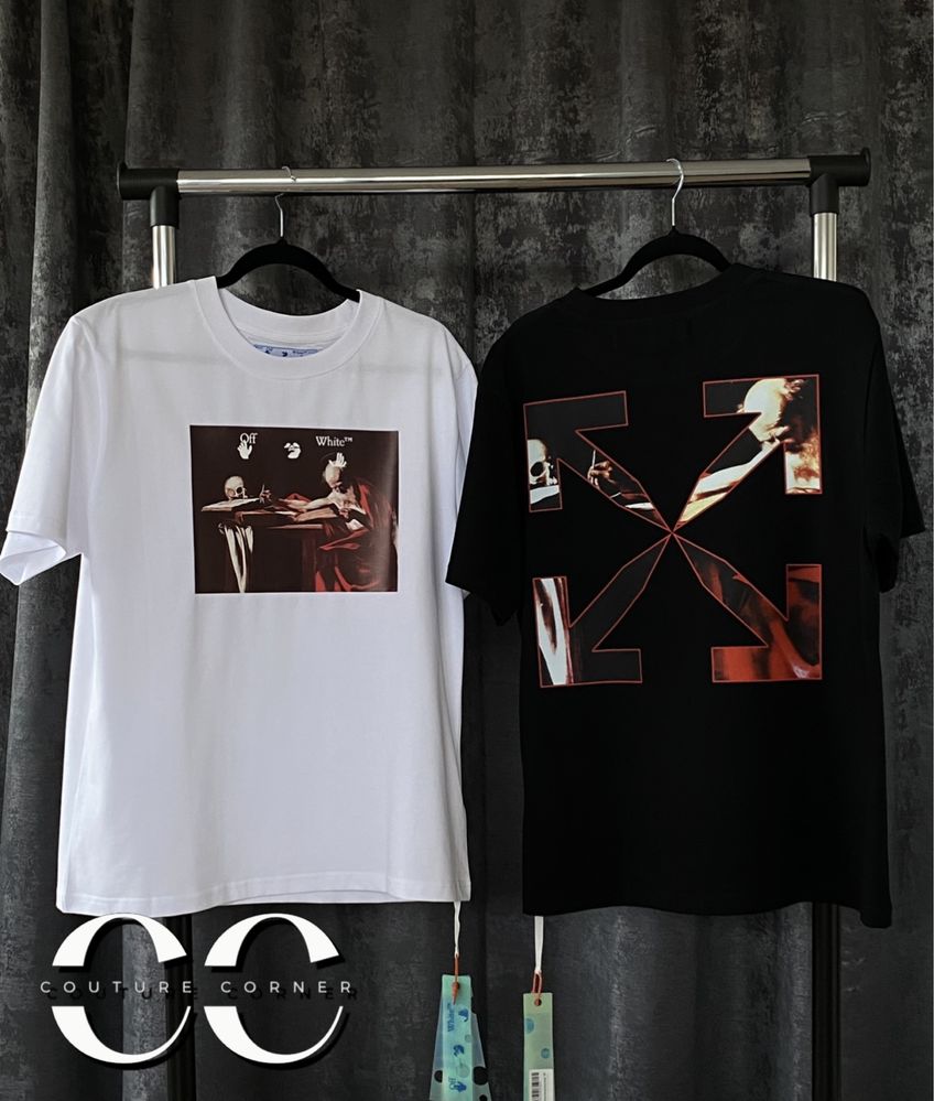 Tricou OFF-White • Calitate TOP • Caravaggio Arrow Oversize S/S