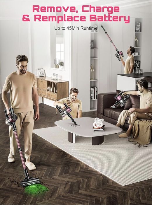 Безжична прахосмукачка, 10 в 1 45000 Pa, 500W