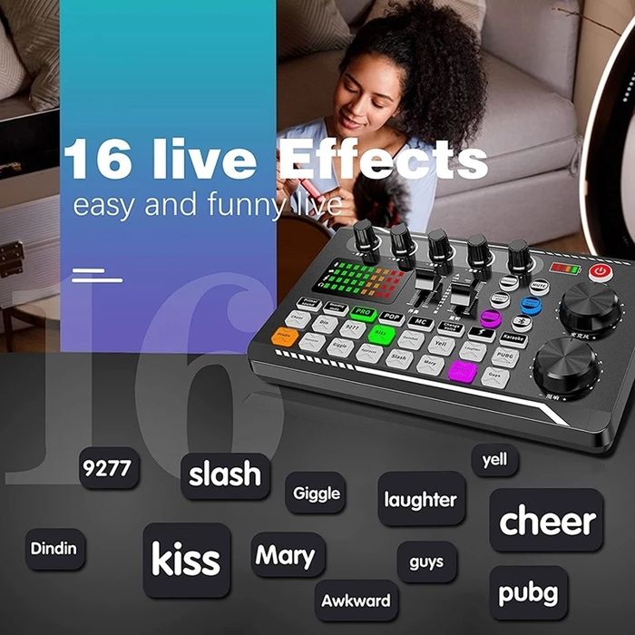 Consola DJ Mixer Audio cu efecte de sunet / placa sunet externa