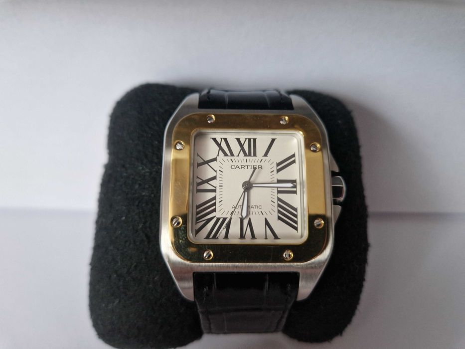 CARTIER Santos 100 XL -Automatic - Gold Bezel 39x51 mm