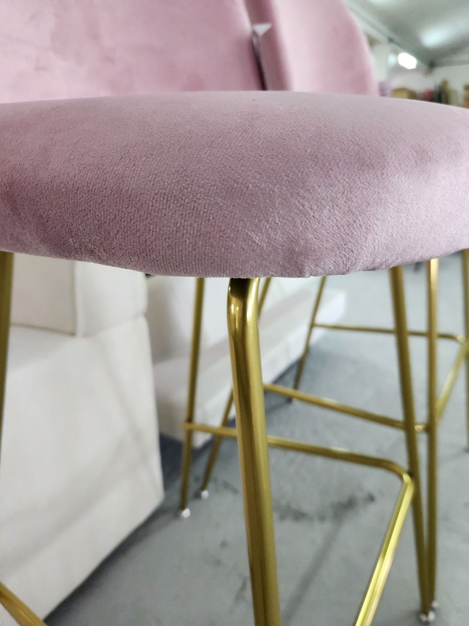 NOU Set scaune bar rose, auriu