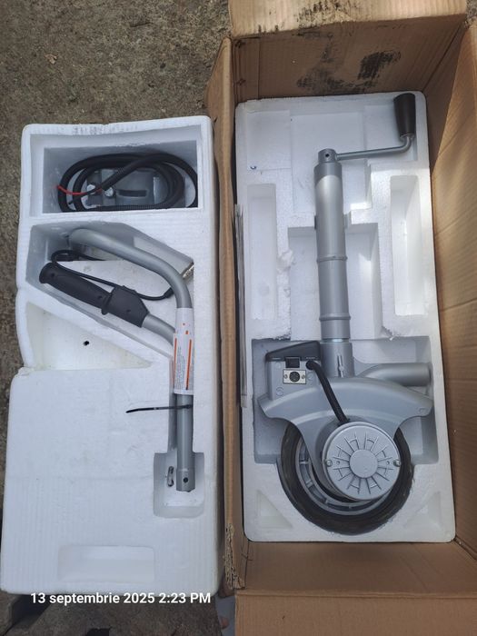 Roată de manevră pentru remorci motorizată, aluminiu 12 V 350 W