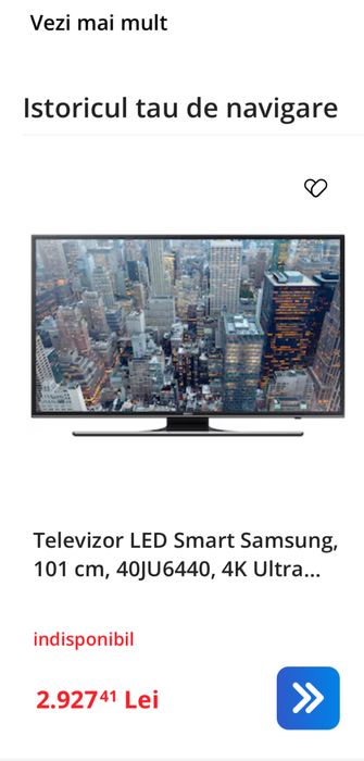 Televizor LED Smart Samsung, 101 cm,, 4K Ultra HD, Clasa A