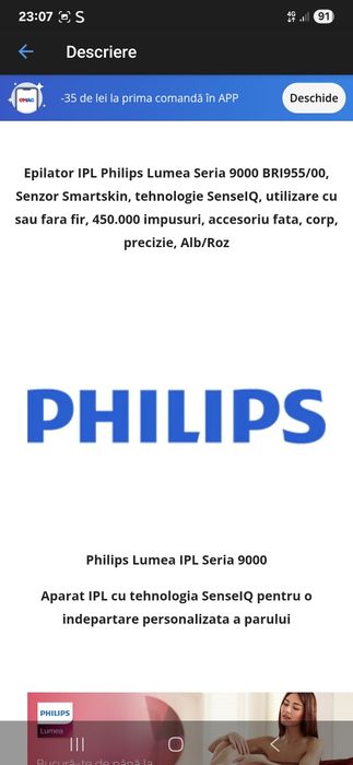 Epilator Ipl Philips Seria 9000