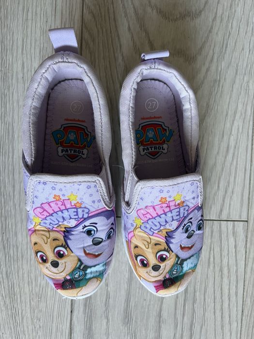 Tenisi tip slip on pentru fete, nr 27, violet, imprimeu Paw Patrol