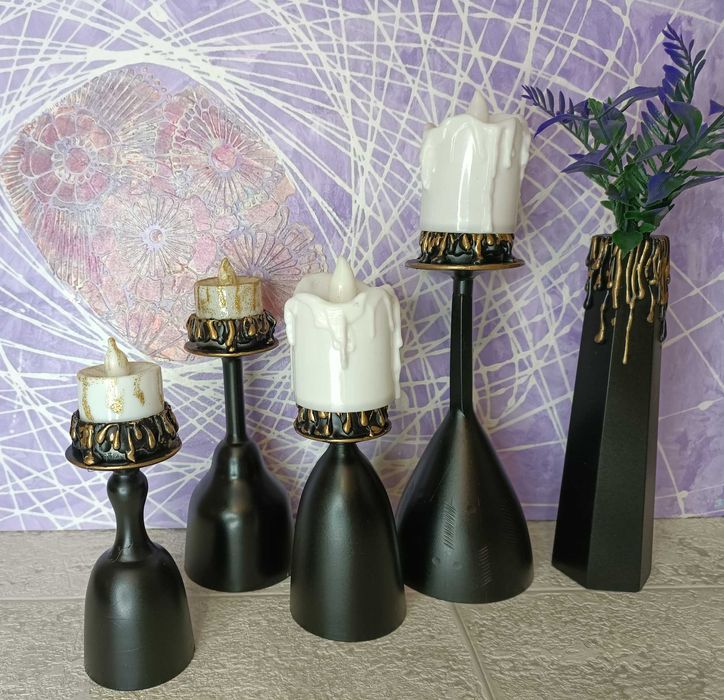 Декоративные  интерьерные вазы и подсвечники