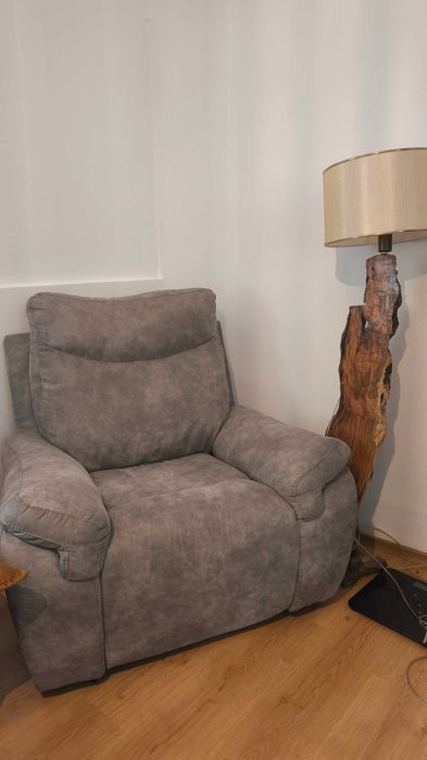 Реклайнер, фотьойл Адесто /с ел. механизъм/, сив