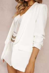 Sacou casual-elegant Nissa,alb 40,nou cu etichetă