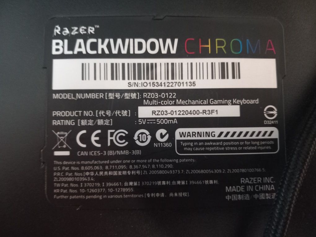 Razer Blackwidow Chroma tastatură mecanica