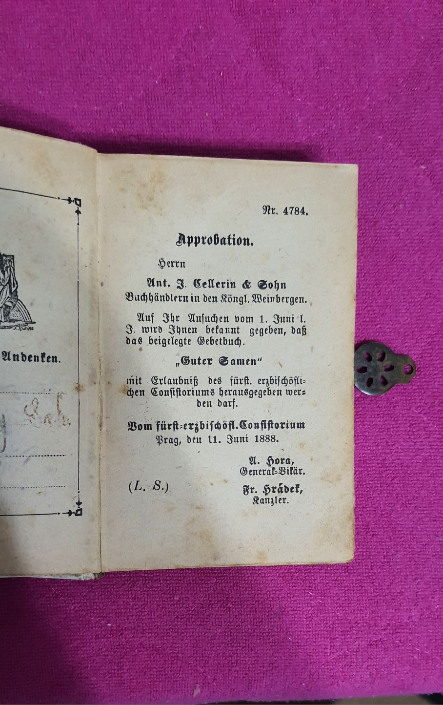 Vand carte din 1888 in germana rugaciuni religioasa
