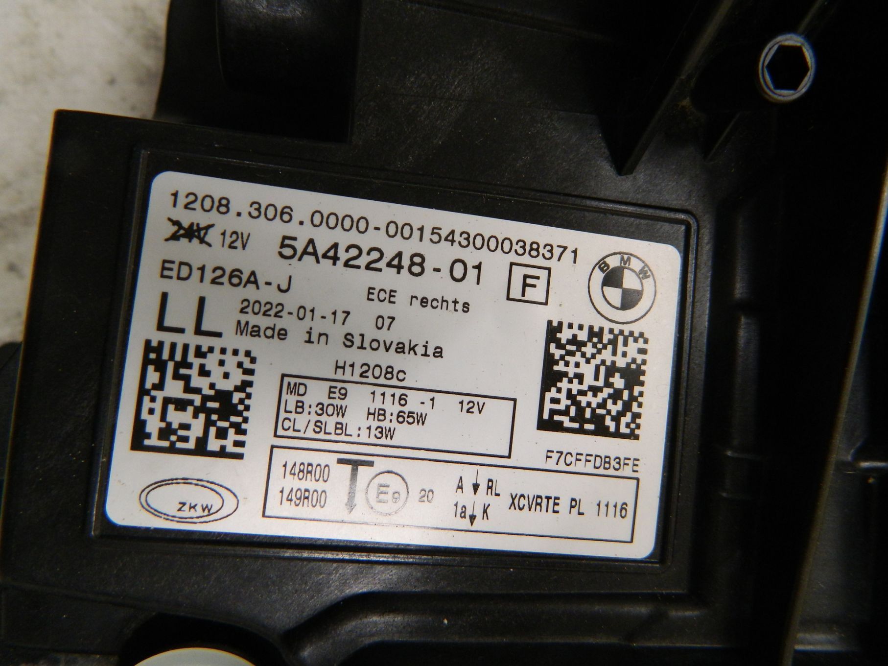 Far dreapta BMW Seria 2 U06 Full LED,  2021, 2022, 2023, 2024, cod origine 5A42248-01.