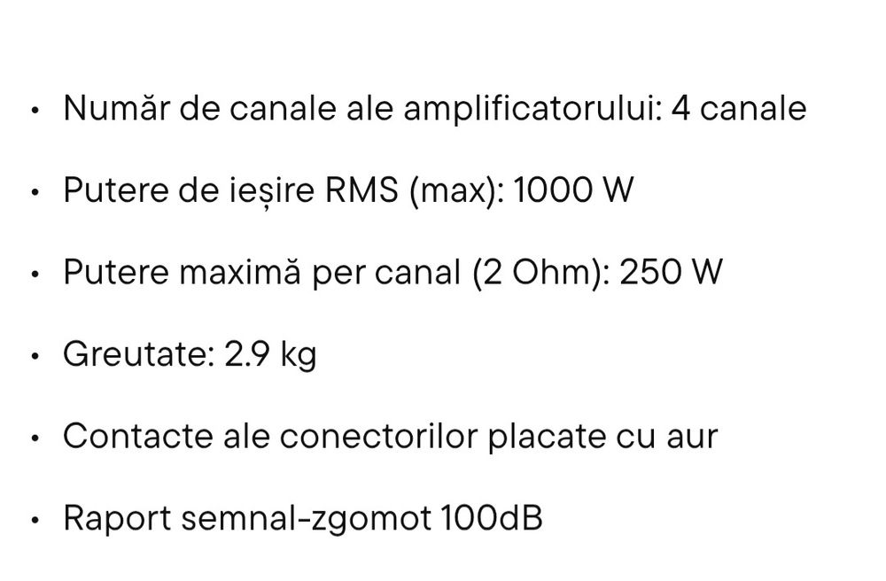 Amplificator auto 4 canale