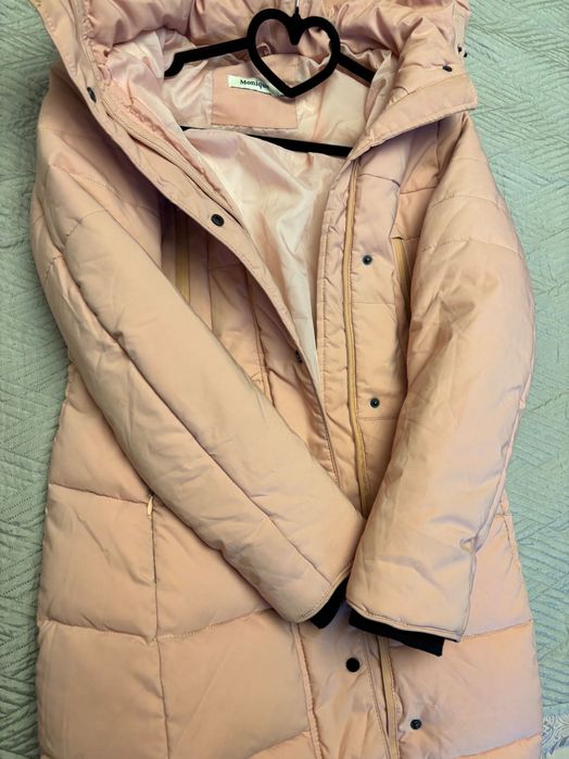 Дамско топло палто в розово