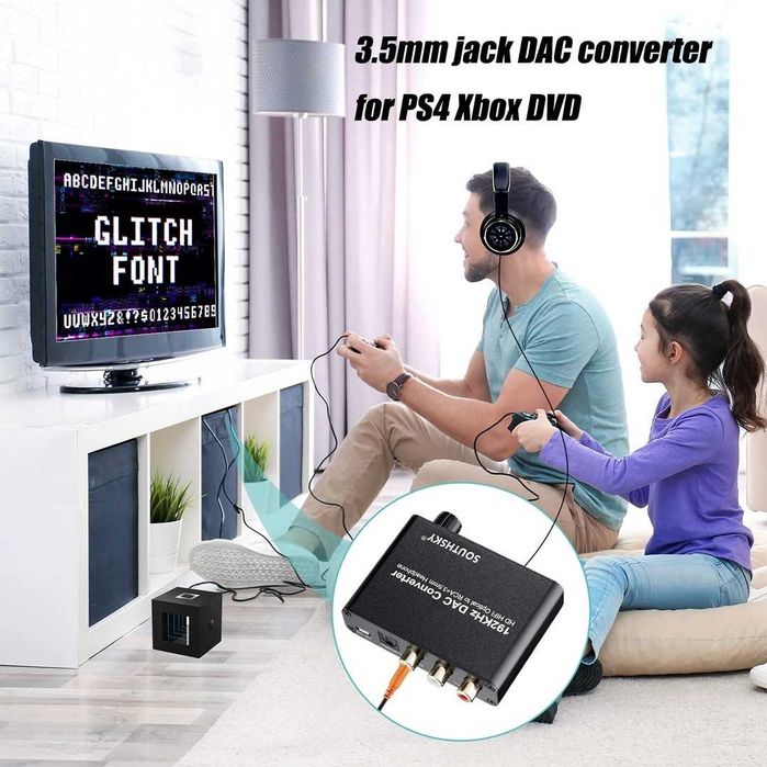 Convertor decodor, adaptor digital la analog, coaxial optic la RCA