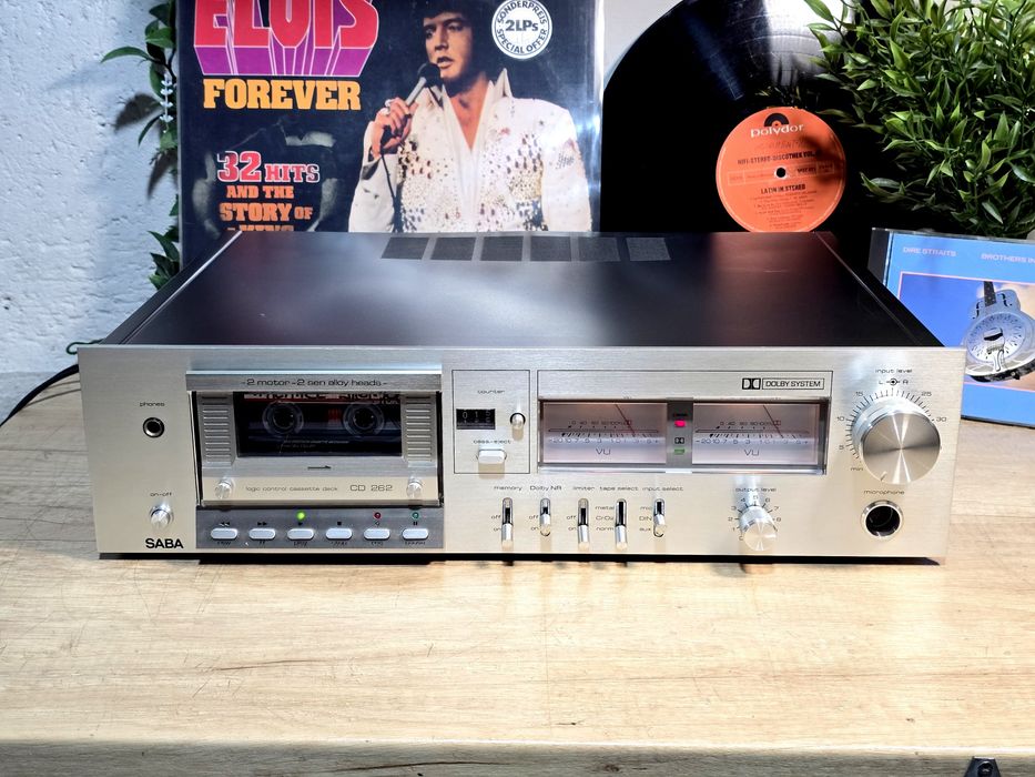 Casetofon deck SABA CD-262, retro argintiu, 2 motor, alloy heads