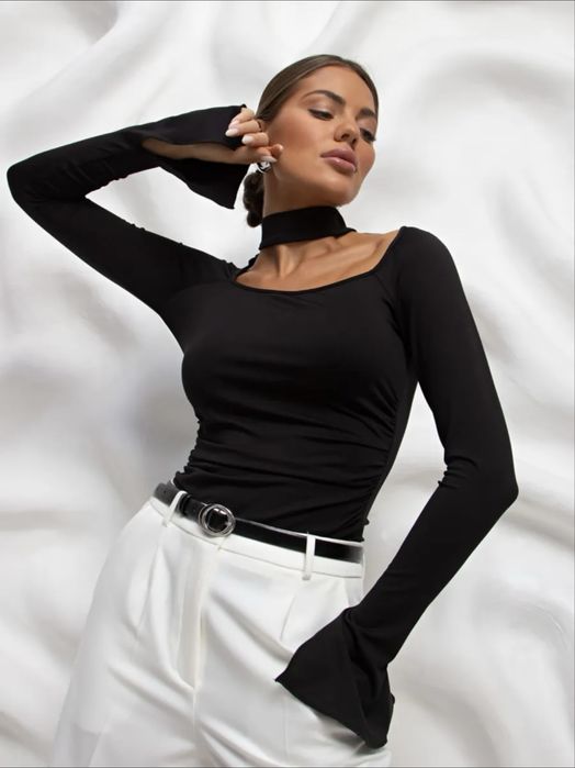 Лонгслив черный от российского бренда Stukan