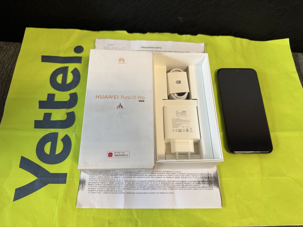 КАТО НОВ 512GB Huawei Pura 70 Pro Гаранция Yettel 2028 Black