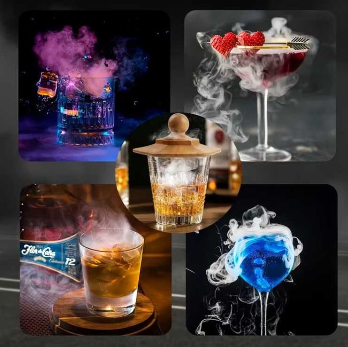 Уред за опушване на уиски, напитки, алкохол, коктейли, подарък Коледа