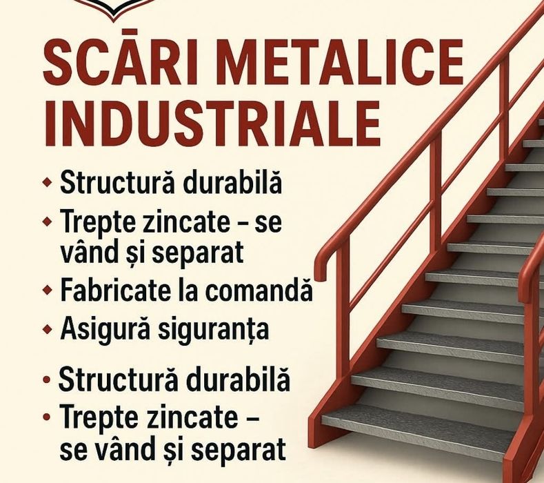 Vând scarii metalice zincate exterioare și pentru incendii , platforme