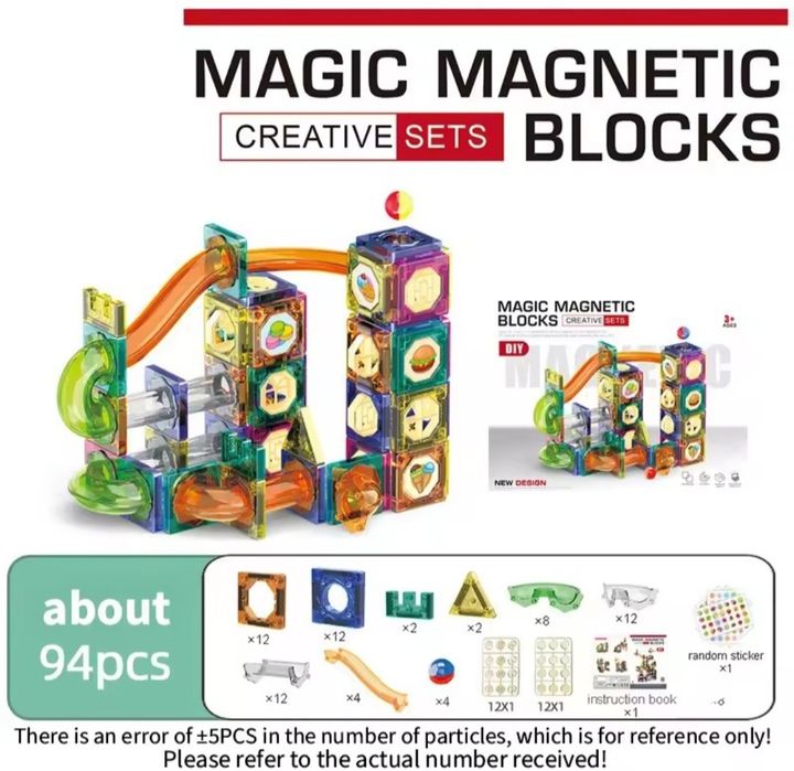 MAGNETIC MAGIC BLOCKS – Креативен магнитен конструктор с писта за топч