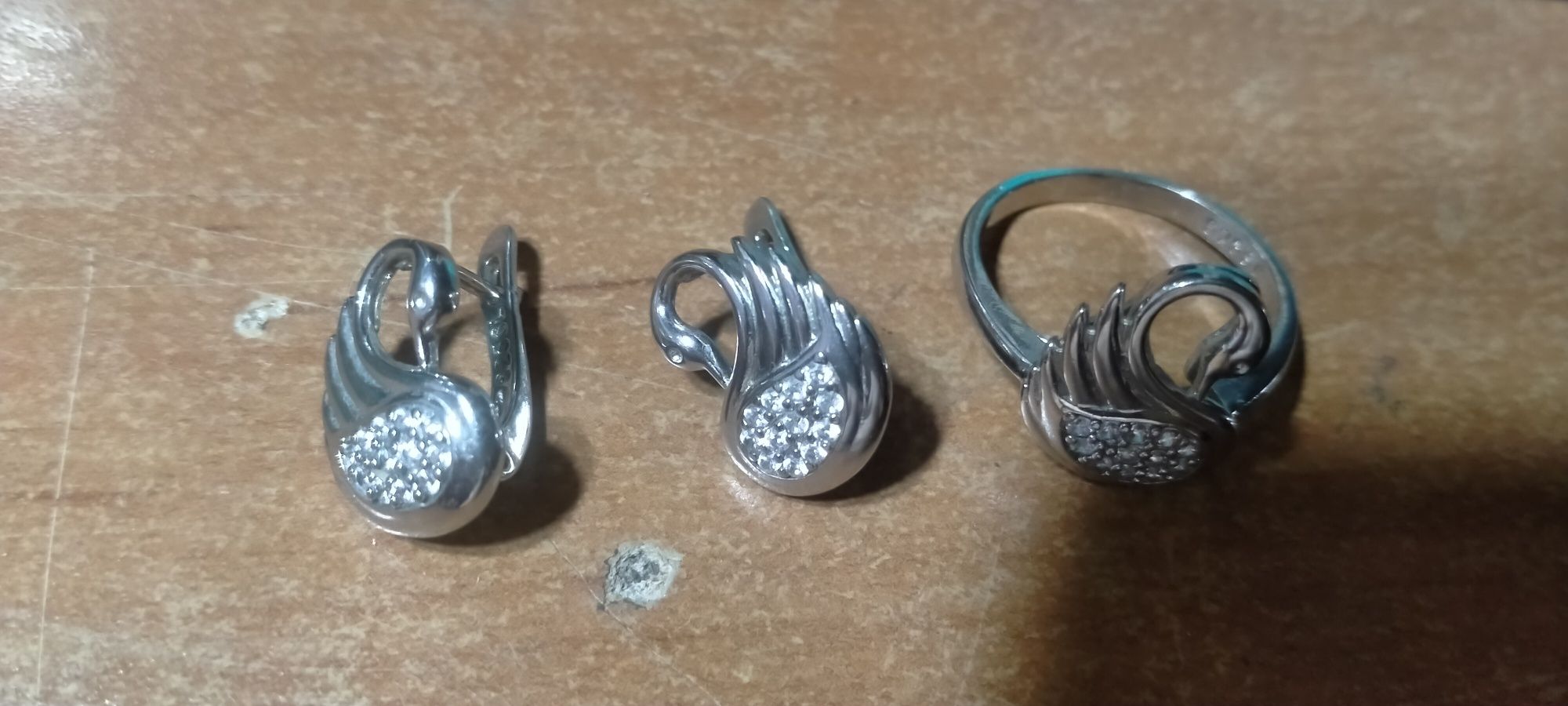 Серебряный набор Лебеди.