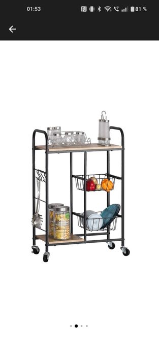 Cărucior multifunctional,cu roți /57x30x85 cm, negru