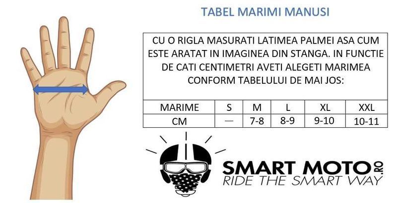 Manusi moto ATV enduro cu protecţii – textil – negru/albastru -NOI