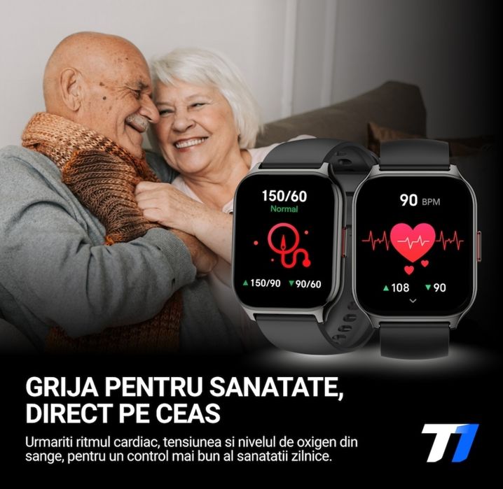 Ceas/smartwatch TechONE P95 / Wand Pro cu ecran AMOLED nou / sigilat