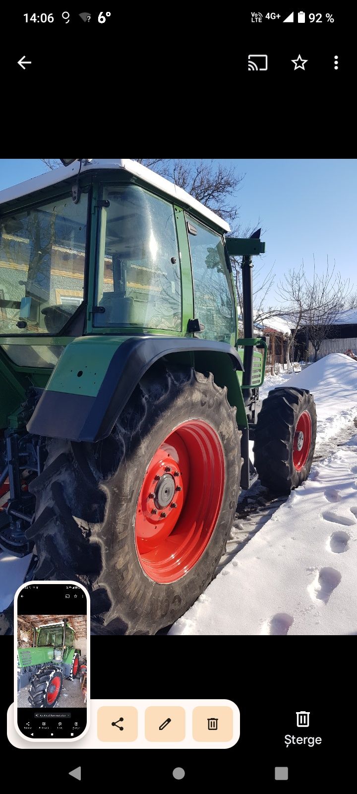 Tractor fendt 308 C și combinator rabatabil 4.2 m