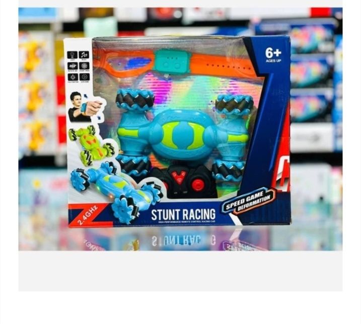 Masina de cascadorii albastra, controlata cu ceas si telecomanda, 2, 4