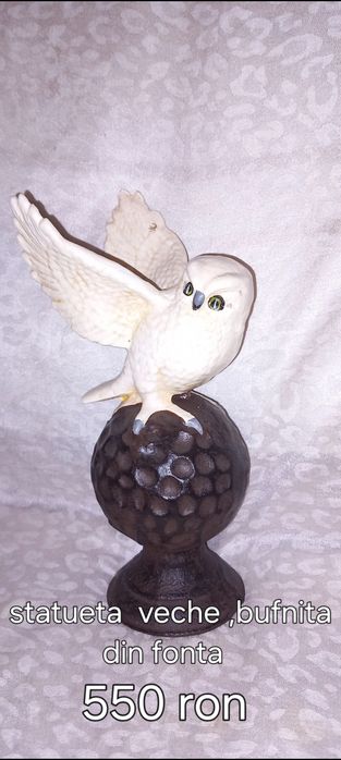 Statueta din ceramica sticla si metal