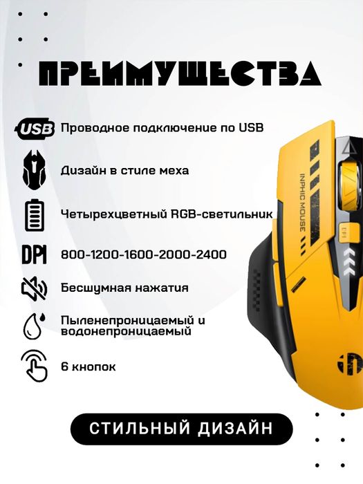 Игровая мышка в стиле меха