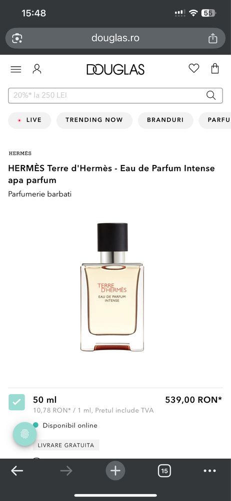 HERMÈS Terre d'Hermès - Eau de Parfum Intense apa parfum