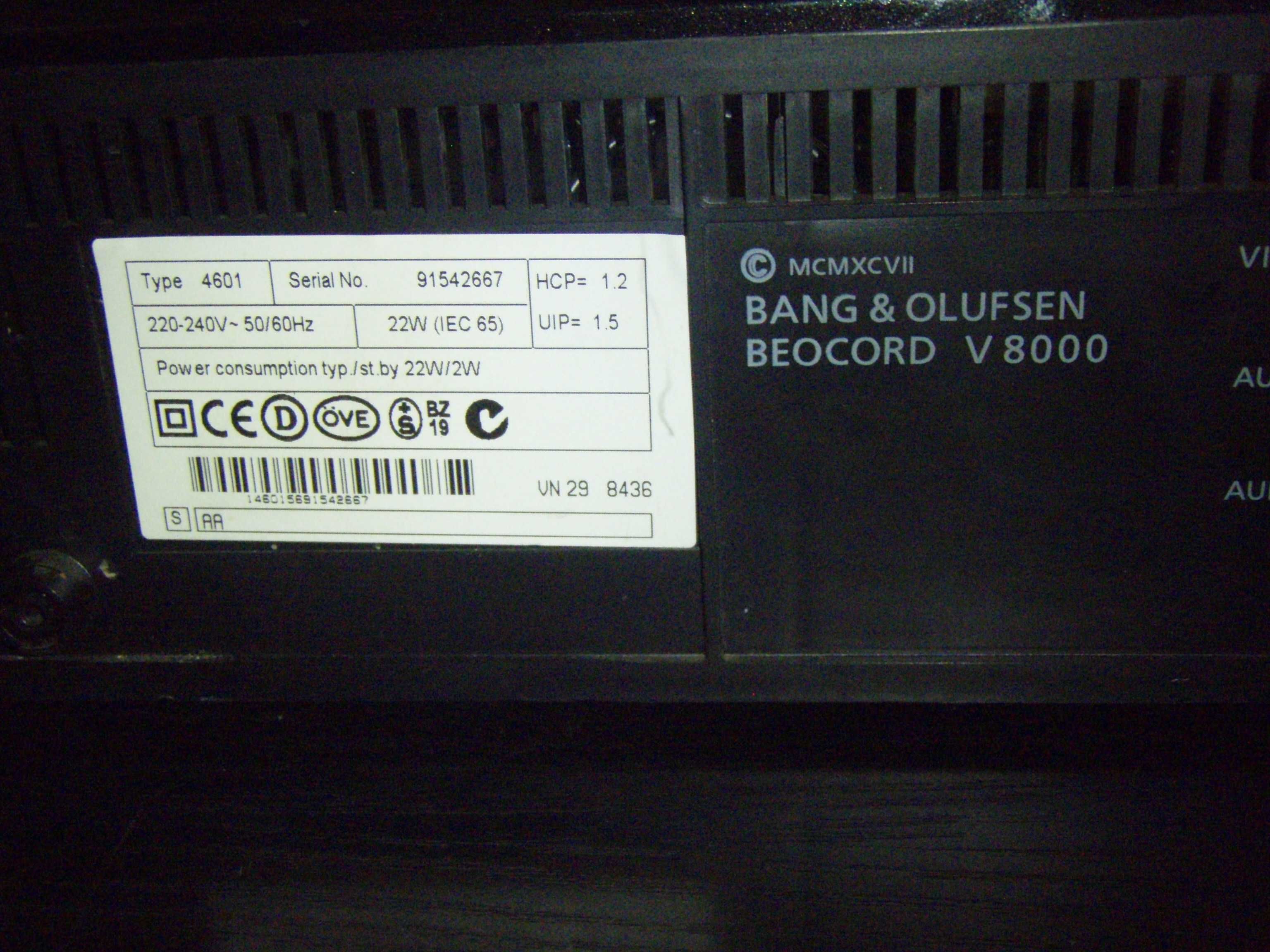 Videorecorder Bang & Olufsen Beocord V8000