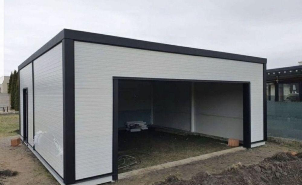 Garaje auto din structura metalica si panou sandwich termoizolant, dim