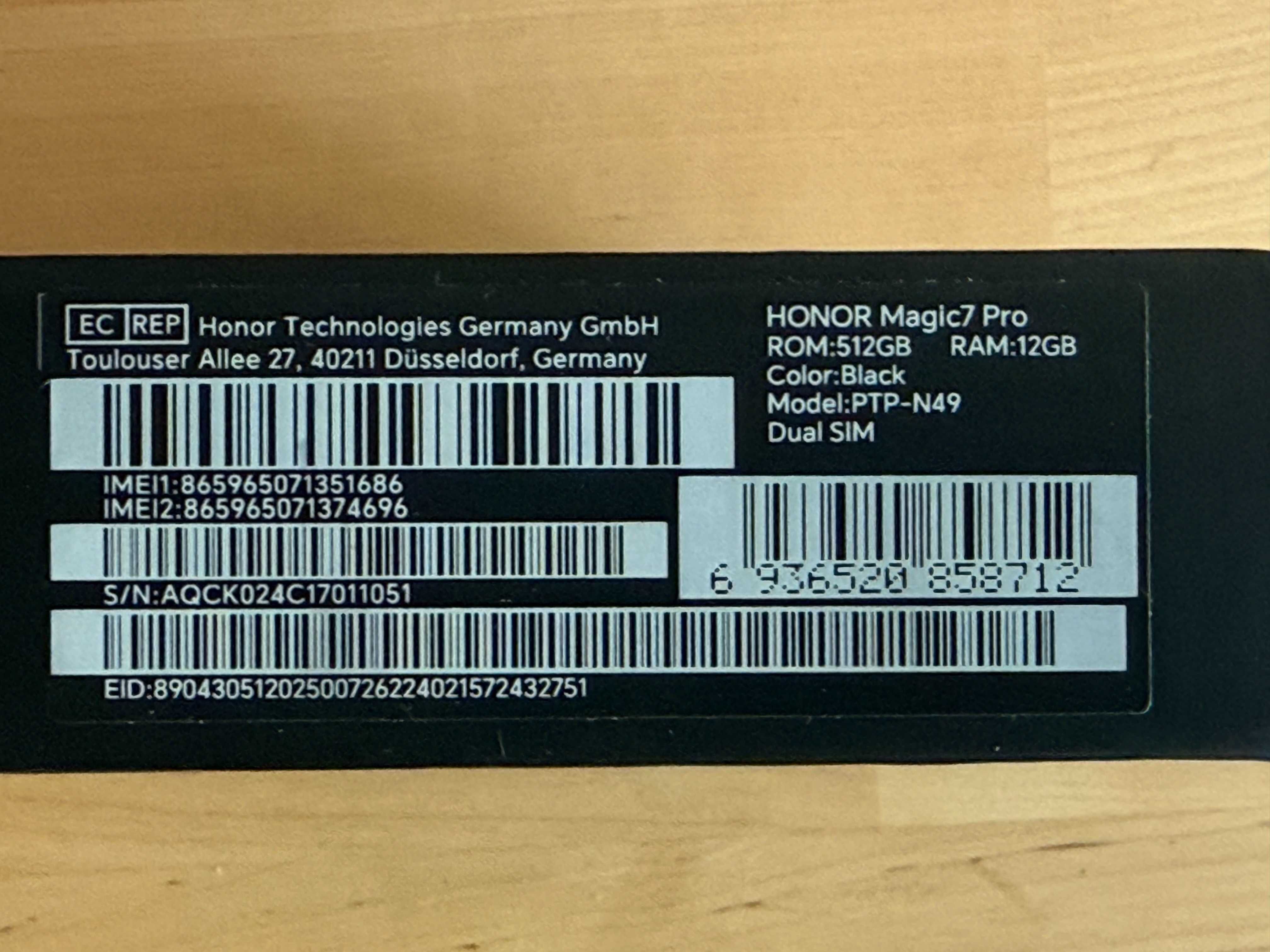Honor Magic7 Pro 12GB/512GB Dual SIM черен – нов, фабрично запечатан