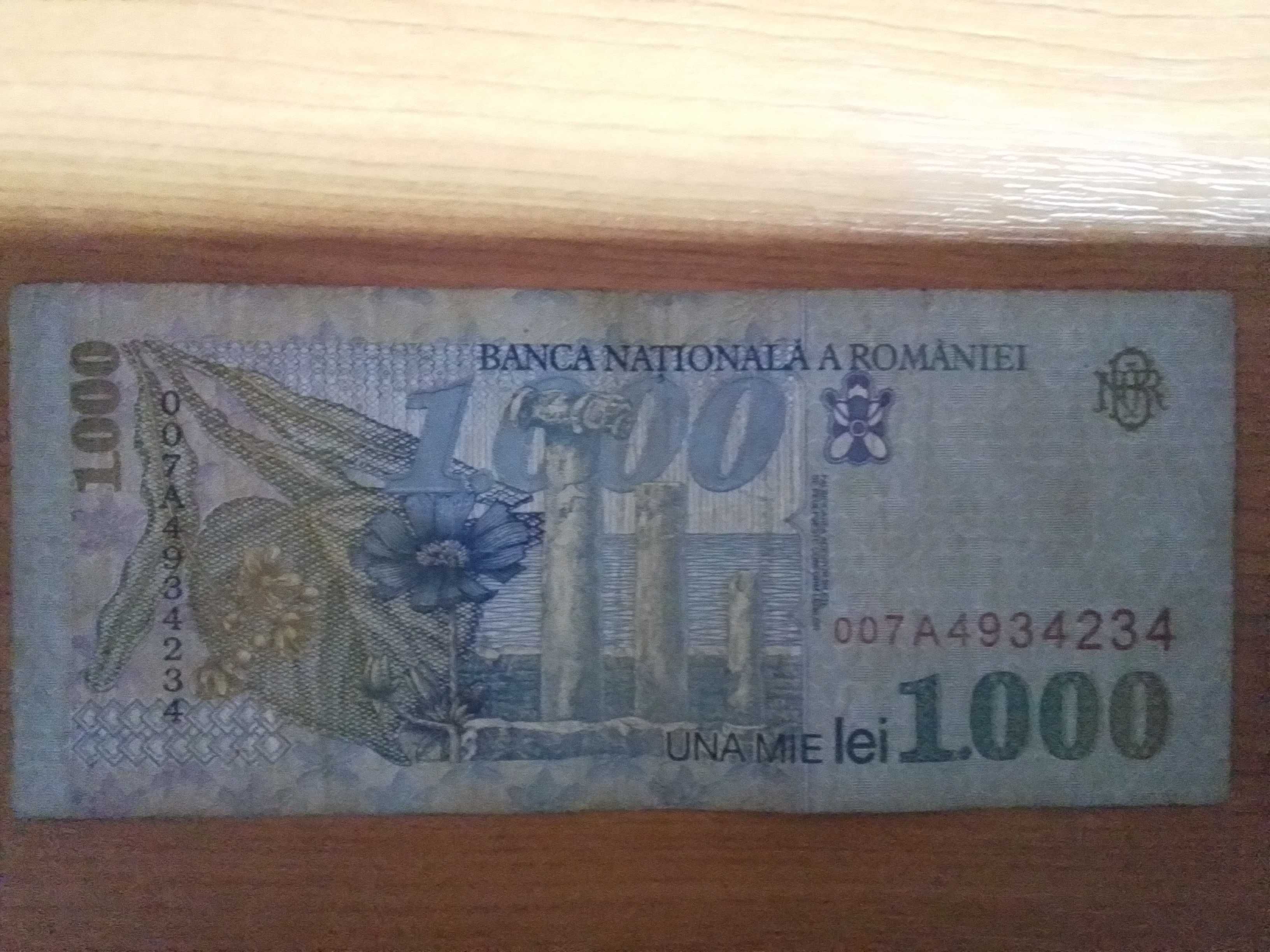 Bancnota 1000 lei an 1998 serie  007A.