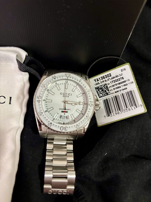 Ceas Gucci Dive white dial, unisex