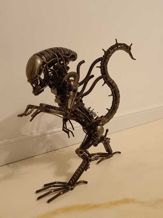 Statueta bronz jucător fildeș ceas